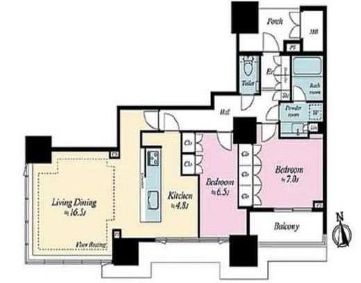 ドゥ・トゥール 6階 間取り図