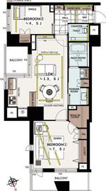 高輪シティハウス 2階 間取り図