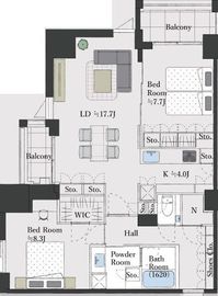 六本木ヒルズレジデンス D棟 4階 間取り図