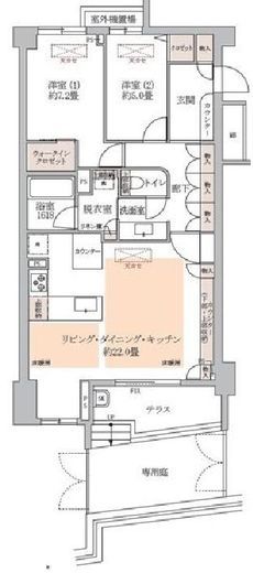 高輪パークハウス コリーヌ 1階 間取り図