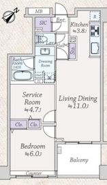 藤和シティホームズ日本橋イースト 8階 間取り図
