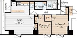ワールドシティタワーズ アクアタワー 36階 間取り図