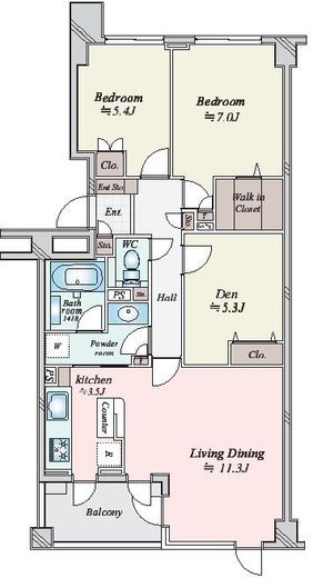 東急ドエルアルス代々木参宮橋 3階 間取り図