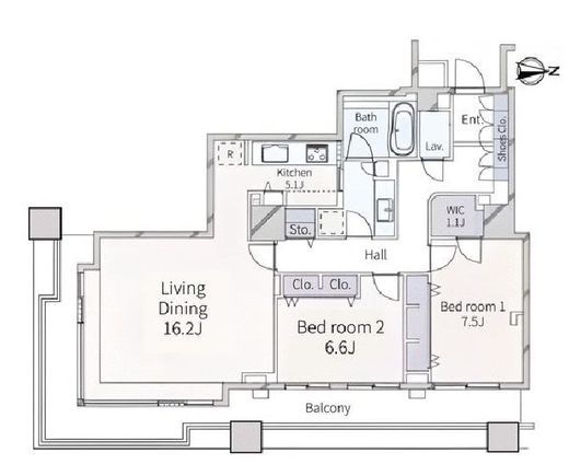 東京パークタワー 21階 間取り図