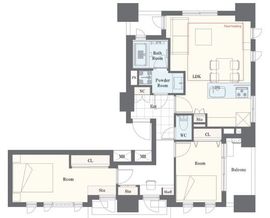 クオリア広尾 13階 間取り図