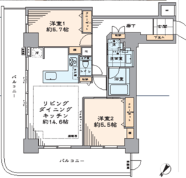 ステーションフロントタワー 22階 間取り図