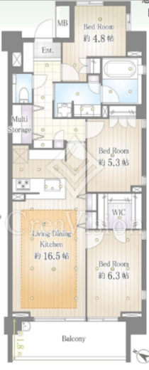 ブランズシティ久が原 8階 間取り図