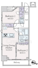 シティハウス目黒ザ・ツイン 6階 間取り図