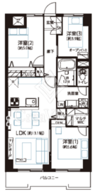 モンテベルデ横浜 8階 間取り図