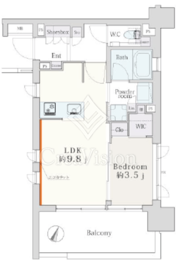クリオラベルヴィ赤羽東 2階 間取り図