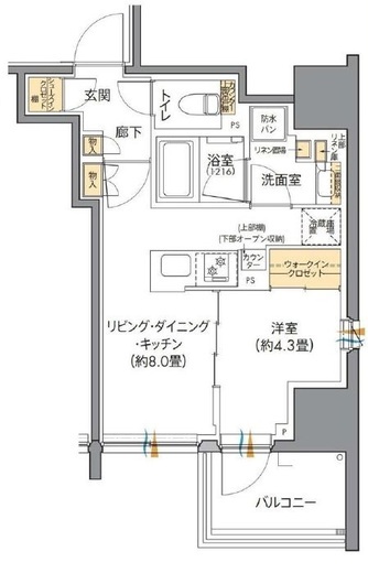 プラウドフラット白金高輪 8階 間取り図