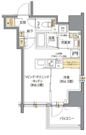 プラウドフラット白金高輪 8階 間取り図