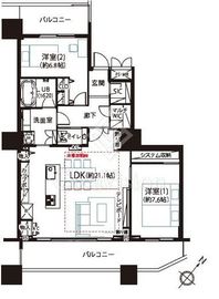 パークタワー東京フロント 23階 間取り図