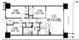 キャピタルガーデン東大島ソレア 7階 間取り図