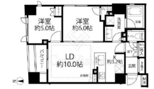 シティハウス池袋立教南 6階 間取り図
