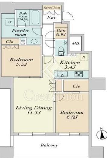 ウエリス新宿早稲田の森 11階 間取り図