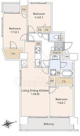 代々木公園パークホームズ 11階 間取り図