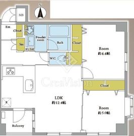 カインドステージ四谷三丁目 2階 間取り図