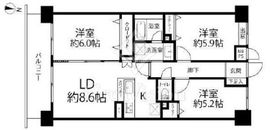ライオンズガーデン錦糸町 7階 間取り図