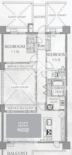 サウススクエア 5階 間取り図