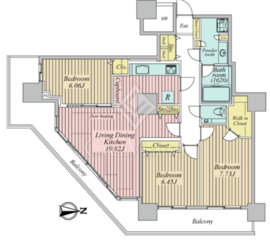 イーストコモンズ清澄白河セントラルタワー 5階 間取り図