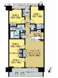 オーベルグランディオハートアイランド 3階 間取り図