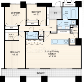 石神井公園ピアレス・ザ・タワー 33階 間取り図