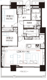 ベイクレストタワー 26階 間取り図