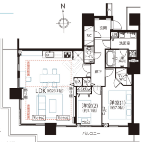 ベイクレストタワー 29階 間取り図