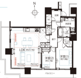 ベイクレストタワー 29階 間取り図