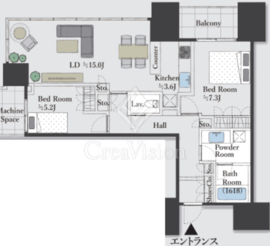 赤坂タワーレジデンス トップオブザヒル 19階 間取り図