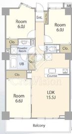 グランエステ川崎ツインタワー 3階 間取り図