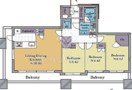 アトラスタワー北千住 16階 間取り図