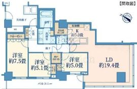 プラウドタワー石神井公園 23階 間取り図