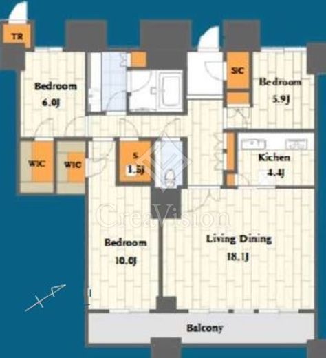 ザ・東京タワーズ シータワー 57階 間取り図