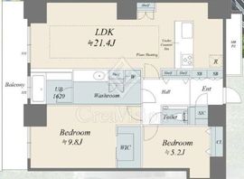 Wコンフォートタワーズ WEST 19階 間取り図