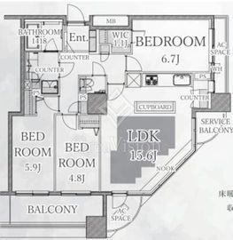 西早稲田シティタワー 11階 間取り図