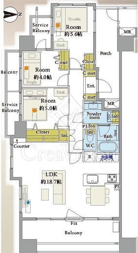 ヨコハマオールパークス第四街区 11階 間取り図