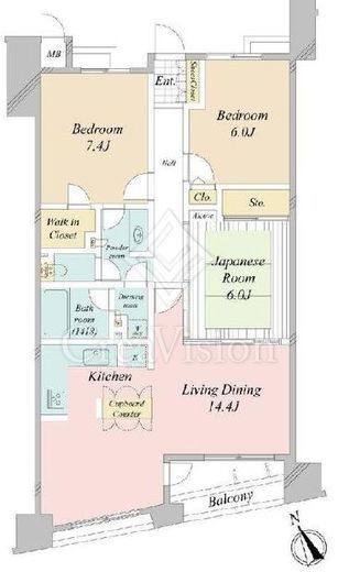 リシェ横浜山下公園 3階 間取り図