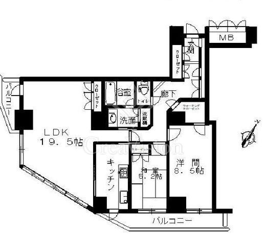 ソフィアタワー勝どき 9階 間取り図