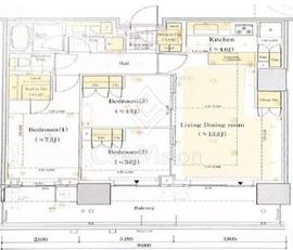 HARUMI FLAG SUN VILLAGE T棟 (晴海フラッグ サンヴィレッジ T棟) 43階 間取り図