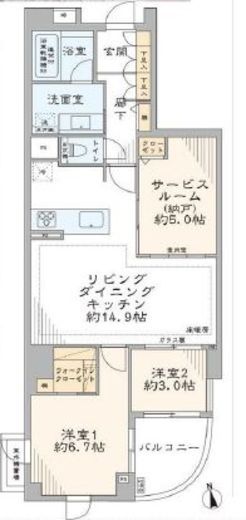 メイクスデザイン西麻布 2階 間取り図