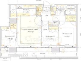 HARUMI FLAG SUN VILLAGE T棟 (晴海フラッグ サンヴィレッジ T棟) 43階 間取り図