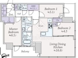 パークシティ中央湊ザタワー 20階 間取り図