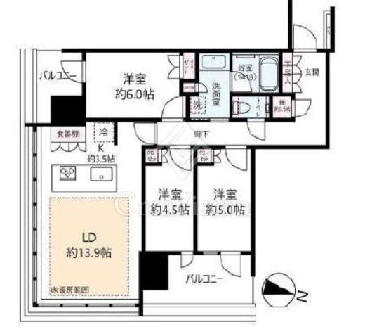 リビオタワー品川 28階 間取り図