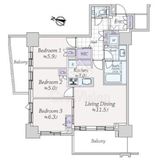 プラウドタワー千代田富士見レジデンス 17階 間取り図