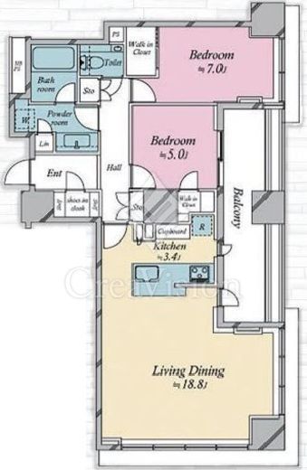 クラッシィタワー新宿御苑 25階 間取り図