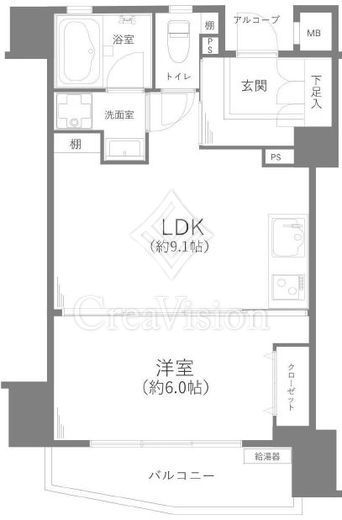 グランドパーク池尻大橋 4階 間取り図