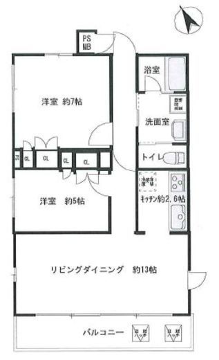 ディアナガーデン広尾 2階 間取り図