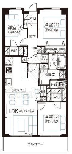 ファミリータウン東陽 7階 間取り図